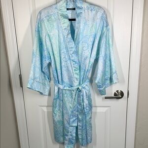 Lauren Ralph Lauren blue satin robe size large
